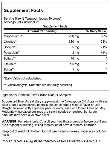 Swanson Concentrace Trace Mineral Drops 8oz-Complete Mineral Complex for Energy Hydration & Electrolyte Balance Over 72 High Absorption Ionic Minerals Such As Magnesium Potassium Calcium
