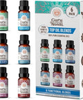 Gurunanda Essential Oil Blends 6 Pack (10Ml Each) Breathe Easy Tranquility Relaxation Harmony Calming Sleep & Thrive Natural Aromatherapy Oils For Diffuser Wellness & Diy