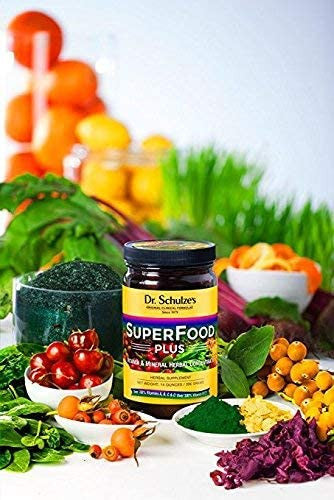 Dr. Schulzes SuperFood Plus Vitamin Mineral Herbal Concentrate Daily Nutrition Increased Energy GlutenFree NonGMO Vegan 390 Tabs Packaging May Vary