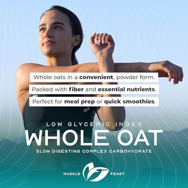 Muscle Feast Whole Oat Powder All Natural And Complex Carb Oat Fiber
