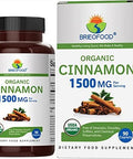 Brieofood Organic Cinnamon 1500Mg, 45 Servings, Vegetarian, Gluten , 90 Vegetarian Tablets