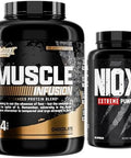 Nutrex Research Whey Protein Powder Chocolate Muscle Infusion Whey Isolate Plus Niox Bundle
