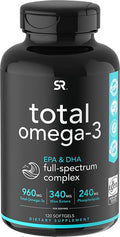 Total Omega3 Fish Oil from Wild Sockeye Salmon Alaskan Pollock Antarctic Krill Oil Astaxanthin Phospholipids Wax Esters for Better Absorption 960mg of EPA DHA Fatty Acids 120 Softgels