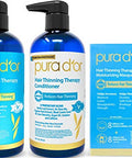 Pura D'Or Hair Thinning Therapy 3-Piece Set Shampoo Conditioner & Masque For Best Results Infused With Argan Oil Biotin All Hair Types Men & Women (Packaging May Vary)