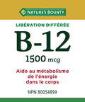 Nature's Bounty Time Release B-12 1500Mcg 80 Tablets