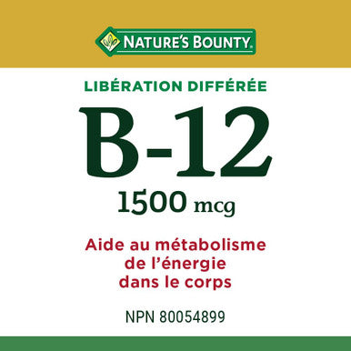 Nature's Bounty Time Release B-12 1500Mcg 80 Tablets