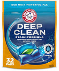 Arm & Hammer Deep Clean Stain Formula Laundry Detergent Power Paks Sparkling Clean Scent 32 Count 32 Loads
