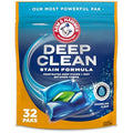 Arm & Hammer Deep Clean Stain Formula Laundry Detergent Power Paks Sparkling Clean Scent 32 Count 32 Loads