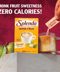 SPLENDA Monk Fruit Zero Calorie Plant Based Sweetener Substitute, Keto Sugar Alternative (200 Count)