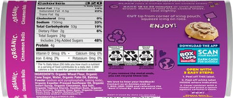 Annie's Organic Cinnamon Rolls with Icing, Refrigerated Dough, 5 Rolls, 17.5 oz