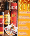 Savannah Bee Company Hot Honey Box Gift Set - Award-Winning Honey Collection - Includes Hot Honey, Sauce, and Fire Sticks - Perfect Gourmet Gift for Spice Lovers