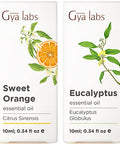 Gya Labs Sweet Orange Essential Oil For Diffuser & Eucalyptus Essential Oil For Diffuser Set - Aromatherapy Grade Essential Oils Set - 2X0.34 Fl Oz - Gya Labs