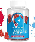 IvyBears Men's Hair Vitamins and Energy Boost Gummies Biotin Zinc and Natural Caffeine for Hair Growth and Daily Stamina Support Vegan 2Pack