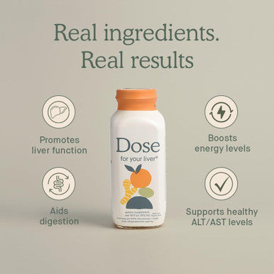 Dose Liver Support Supplement Shot | Cleanses Promotes & Ensures Optimal Liver Function | Non Gmo, Vegan, Gluten , Kosher Pareve, Zero Sugar & Zero Calorie | 16Oz Bottle 3 Pack (3 Weeks Supply)
