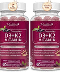 Mulittea Vitamin D3 10000 Iu + K2 (Mk7) 200Mcg W/Calcium Magnesium Zinc Elderberry & Inulinhighly Bioavailableenhanced Absorption For Immune & Bone Support K2 D3 Vitamin Supplementvegan Gummies
