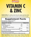 Sundance Vitamin C Gummies with Zinc for Adults 36 Count Lemon Flavor Vegan NonGMO and Gluten Free Supplement