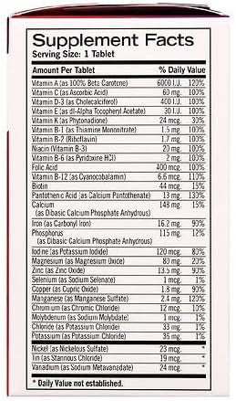 Geritol Multivitamin Nutritional Support 100 Tablets