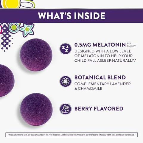 Zzzquil Pure Zzzs Kidz Kids Melatonin Gummy Sleep Aid Low Amount Of Melatonin For Kids With Chamomile And Lavender Melatonin 1 Mg Melatonin Gummies Kids Berry Flavored 72 Sleep Gummies