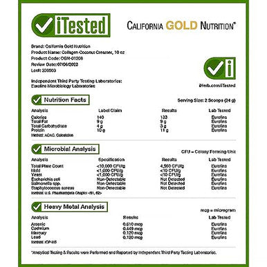 California Gold Nutrition Superfoods Collagen Coconut Creamer With Organic Coconut Milk Powder 10.2 Oz