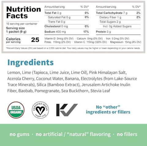 Sprout Living Colorfuel Hydration Powder Drink Mix Organic Superfoods + Adaptogens Hydration Support & Recovery Electrolytes Himalayan Pink Salt Coconut Water Lemon Citrus Flavor (25 Servings)