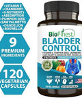 Bladder Control Supplement For Men & Women - 120 Veg. Capsules - Saw Palmetto, Cranberry, Pumpkin Seed, Vitamin E, Boswellia, Dandelion Root - Urinary Tract Bladder Health - Made In Usa