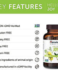 Himalaya Hello Joy Herbal Supplement With Ashwagandha Amla Bacopa Holy Basil/Tulsi Positive Outlook Supports Motivation Stress Relief Balanced Cortisol Nongmo Vegan 60 Capsules