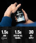 Jacked Factory Creatine Hcl + Hmb Capsules Synergistic Concret Myhmb & Vitamin D Formula For Improved Growth Strength & Reduced Muscle Breakdown 150 Capsules