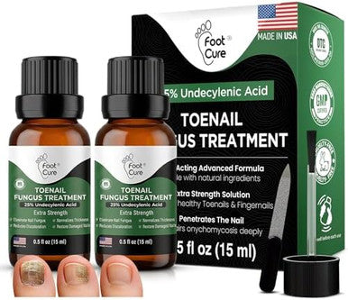 FOOT CURE Toenail Renewal Solution Extra Strength Care for Toe Nail AND Fingernails Nail Repair Solution for broken Discolored Nails Renews Damaged Cracked Ingrown Toenail Made In USA