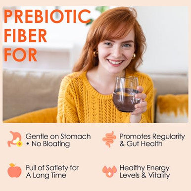 Drfoster Prebiotic Fiber Powder Unflavored - Soluble Fiber Supplement With Acacia Fiber & Inulin Powder For Digestive Health And Regularity | 5G Per Scoop 70 Servings | Gluten & Sugar Free Vegan