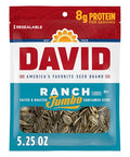 DAVID SEEDS Roasted and Salted Ranch Jumbo Sunflower Seeds, Keto Friendly, 5.25 oz, 12 Pack