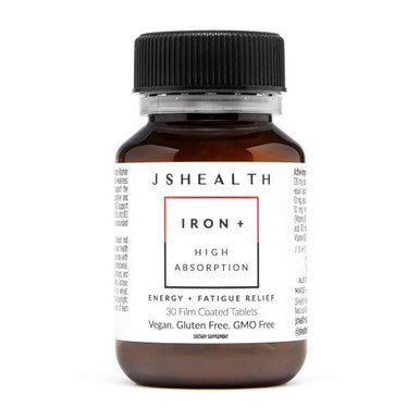 JSHealth Vitamins Iron+ Supplement For Energy Support - Iron Deficiency Pills With Vitamin C And Vitamin B12 - No Nausea Or Constipation - (30 Tablets)