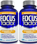 Focus Factor Adults Brain And Vision Supplement 120 Count Eye Vitamin Mineral Supplement & Complete Multivitamin W/Lutein & Zeaxanthin " Brain Supplement For Focus Concentration Memory