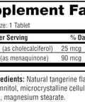 Twinlab Vitamin D3 1000 + K2 Dots - Bone & Heart Health - Immune Support - 25 Mcg 60 Tablets (1000 Iu) (2 Pack)