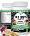 Lunakai Usa Made Irish Sea Moss Capsules With Black Seed Oil Ashwagandha Burdock Root & Bladderwrack 60Ct