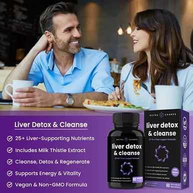 Nutrachamps Liver Cleanse Detox Capsules And (2Pack) Men'S Multivitamin Gummies Bundle