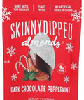 SkinnyDipped Dark Chocolate Peppermint Almonds, Healthy Snack, Plant Protein, Gluten Free, 3.5 oz Resealable Bag, Pack of 1