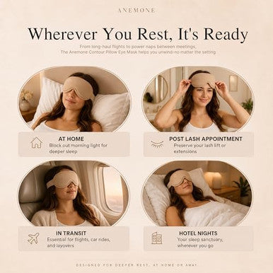 Anemone Contour Sleeping Mask For Women Softer Than Silk Eye Masks For Sleep Complete Blackout Zero Eye Pressure Fit Lightweight Eye Care Travel Essentials Included
