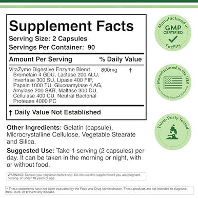 Double Wood Supplements Digestive Enzymes 800Mg