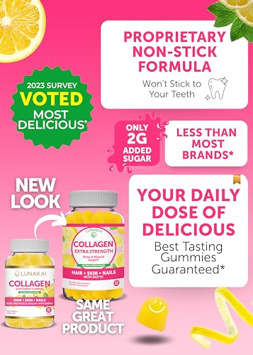 Lunakai Collagen And Vitamin D3 Gummies Bundle - Non-Gmo Anti Aging Supplements For Men & Women - Immunity Bone And Mood Support Gummy For Adults 30 Days Supply