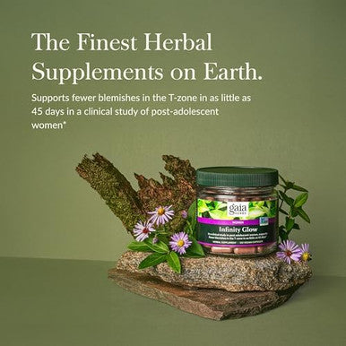 Gaia Herbs Infinity Glow Women'S Skin Support Supplement Skin Care For Women With Green Tea Egcg Reishi Mushroom Pomanox Pomegranate & Spearmint 120 Vegan Capsules (30Day Supply)