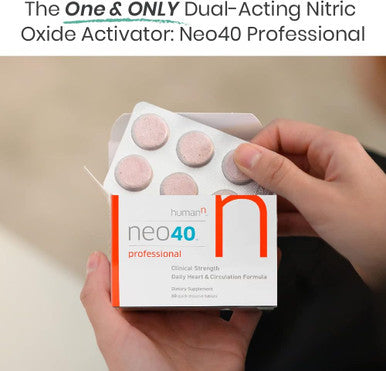 Neo40 Professional Bundle Nitric Oxide Booster with Methylfolate Natural Blood Pressure Supplement May Help Support Healthy Blood Pressure Circulation 60 Tablets with NO Indicator Test Strips