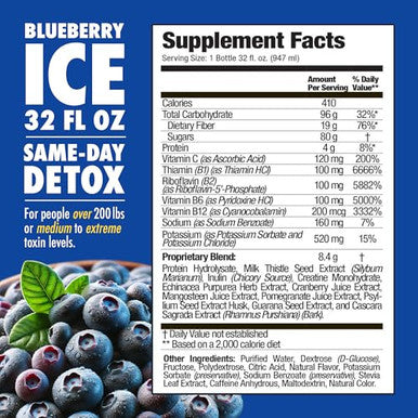 Rescue Detox Ice - Blueberry Flavor | Maximum Strength (32Oz) (32Oz Blueberry)