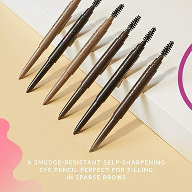 Flower Beauty Draw The Line Eyebrow Pencil Long Lasting Smudge Resistant Natural Result Makeup w/ Vitamin E Dark Brunette