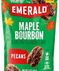 Emerald Maple Bourbon Pecans (1-Pack) | 5oz Resealable Bag | Kosher Dairy Certified, Non-GMO, Contains No Artificial Preservatives, Flavors or Synthetic Colors