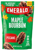 Emerald Maple Bourbon Pecans (1-Pack) | 5oz Resealable Bag | Kosher Dairy Certified, Non-GMO, Contains No Artificial Preservatives, Flavors or Synthetic Colors