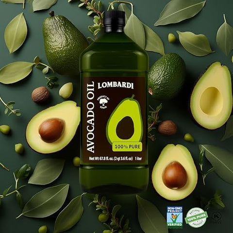LOMBARDI 100% Pure Avocado Oil for Cooking - 2 L