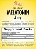 Sundance Melatonin Fast Dissolve 3Mg 150 Fast Dissolve Tablets Natural Berry Flavor Vegetarian Nongmo And Gluten Supplement