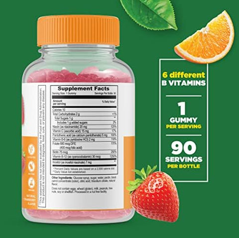 Lifeable Vitamin D 5000 IU + B Complex Gummies Bundle Great Tasting Vitamin Supplement Gluten Free GMO Free Chewable Gummy