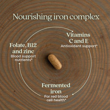 Chapter Iron Supplement, Whole-Food Fermented Iron Complex Made With Organic Vegetables & Herbs + One Daily Non-Constipating Dose- 60Ct, 2 Month Supply