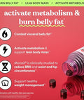 Lemme Burn Belly Fat & Metabolism Gummies For Women & Men With Clinically Studied Morosil Black Ginger B6 B12 Chromium Vegan Gluten-Free Berry Flavor (60 Count)